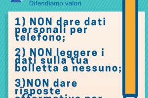 TRUFFE E RAGGIRI IN AUMENTO ORA CHE I PRESIDI FATICANO A RESTARE PRESENTI.  CI APPELLIAMO AI CITTADINI: VALGONO LE REGOLE DI SEMPRE, NON DATE INFO PERSONALI AL TELEFONO!